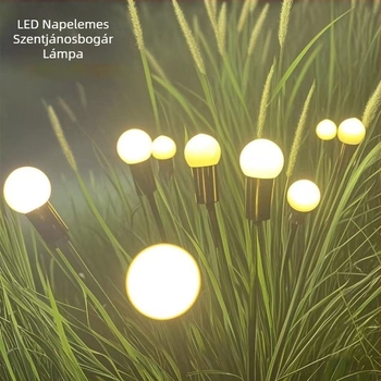 LED napelemes földre helyezhető fények a gyepre és a kertbe, hangulatos kültéri világítás, kemping lámpák szél által hajtva