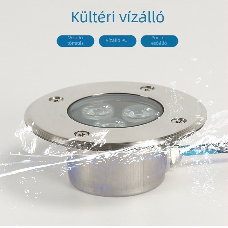 RGB víz alatti beépített falikar, ultra vékony, kültéri vízálló, 3W medencékhez és halastavakhoz