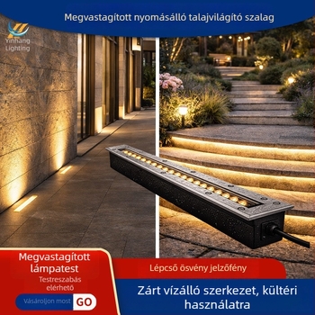 LED föld alatti lámpa, négyzetes alakú, 24V, 18W, rozsdamentes acél, IP65, kültéri tájvilágítás