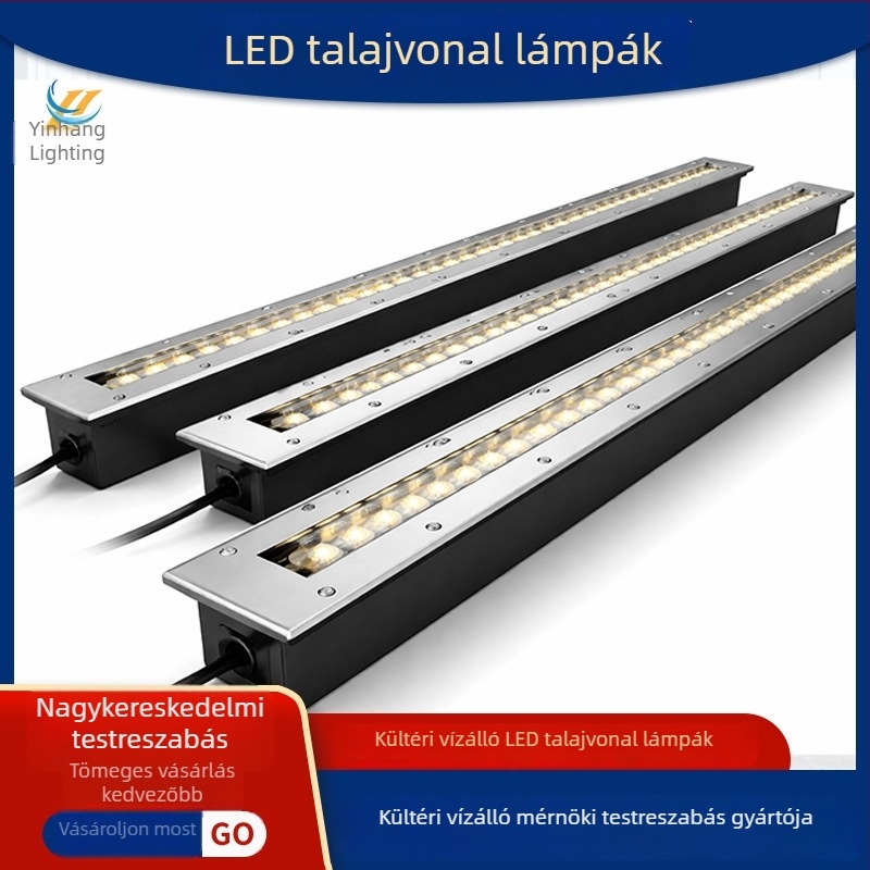 LED föld alatti lámpa, négyzetes alakú, 24V, 18W, rozsdamentes acél, IP65, kültéri tájvilágítás