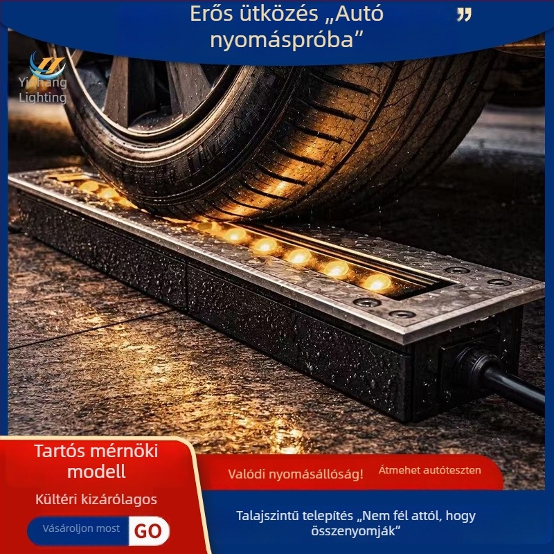 LED föld alatti lámpa, négyzetes alakú, 24V, 18W, rozsdamentes acél, IP65, kültéri tájvilágítás