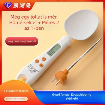 Chenzhou Island 2-in-1 digitális konyhai mérleg és mérőkanál, hőmérővel