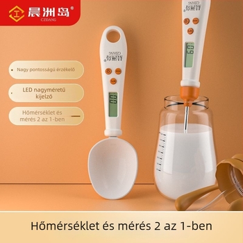 Chenzhou Island 2-in-1 digitális konyhai mérleg és mérőkanál, hőmérővel