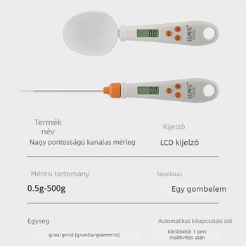 Chenzhou Island 2-in-1 digitális konyhai mérleg és mérőkanál, hőmérővel