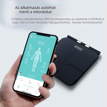 Nyolc elektródás testzsír-mérleg Bluetooth-tal, újratölthető, otthoni használatra, pontos testsúly- és testzsírszázalék- és vízérték mérése, 5–180 kg