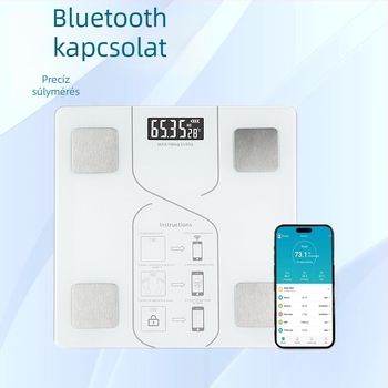 Otthoni Bluetooth testzsírmérleg, fogyásra és edzésre, nagy pontosságú testtömeg-mérleg, elektronikus mérleg, okos