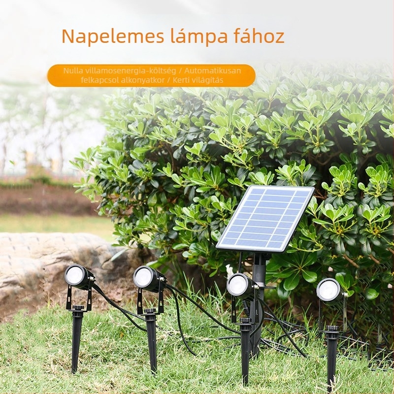 Napelemes kültéri színes floodlight tájvilágításhoz, vízálló, virág alakú földre szúrható lámpa
