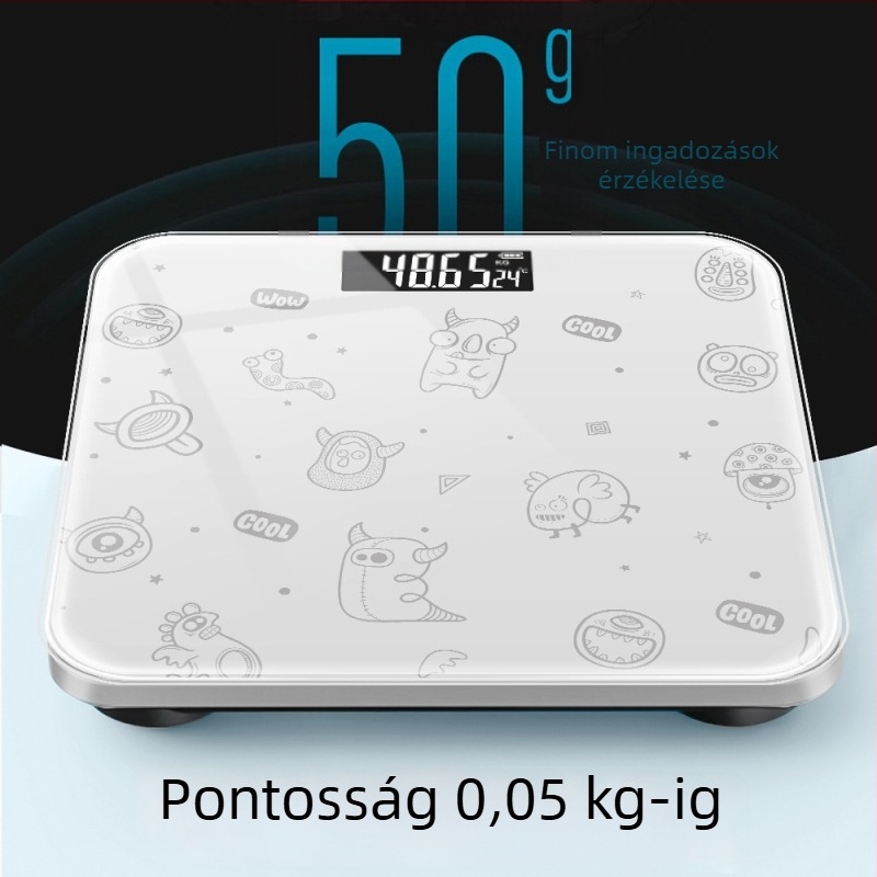 Big Orange tölthető digitális fürdőszobai mérleg, 180 kg teherbírás, 26×26 cm, USB töltés