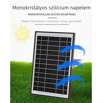 Napelemes LED-fényvető kültéri használatra, IP65 vízálló, útakra, kertekre és udvarokra