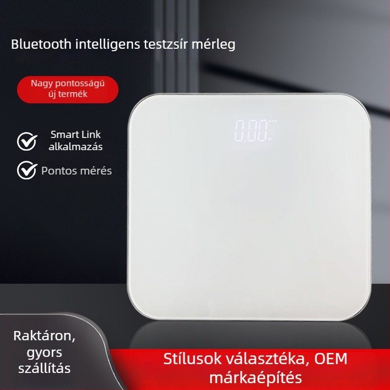 Testzsír- és testsúlymérő elektronikus mérleg, nagy pontossággal, nagy méretű, otthoni használatra felnőtteknek