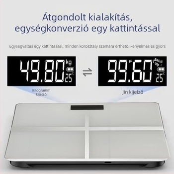 Bluetoothos okos testzsírszámláló – nagy pontosságú digitális testsúlymérleg otthoni és kollégiumi használatra