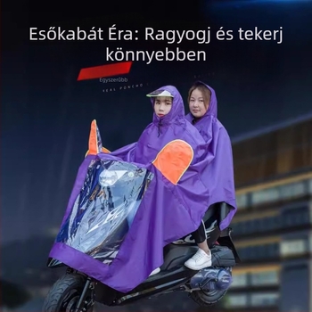 Elektromos motoros esőponcsó felnőtteknek, koreai divat stílus, extra vastag, egy vagy két személyre
