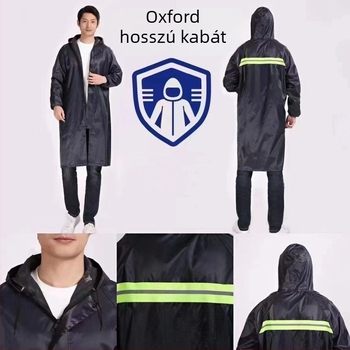 Hosszú Oxford fényvisszaverő esőkabát, uniszex felnőtteknek, kültéri feladatokra és kerékpározáshoz