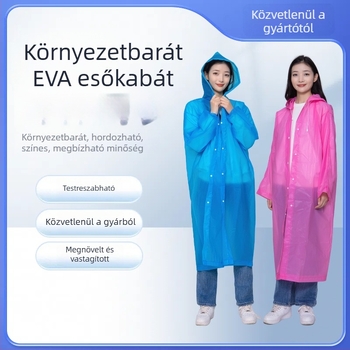EVA anyagú, újrahasználható felnőtt egyrészes esőkabát utazáshoz és szabadtéri tevékenységekhez, hordozható, teljes testet fedő, vízálló