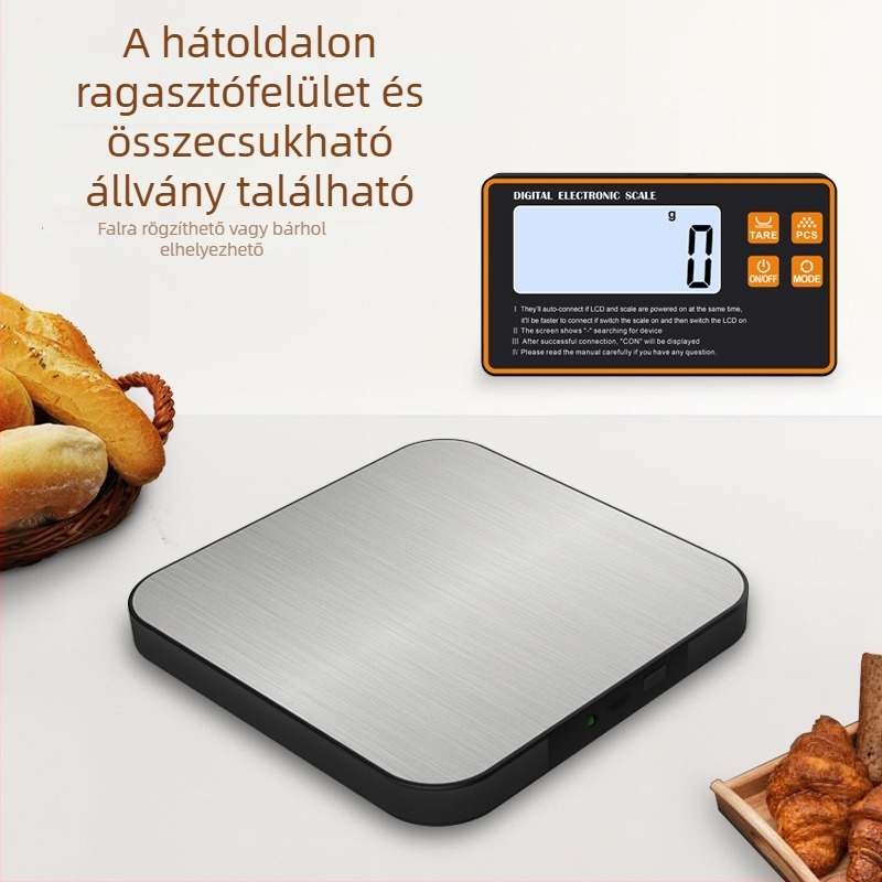 Különálló konyhai mérleg intelligens elektronikus mérés, 1 g felbontás, kompakt gramm Mérleg háztartási használatra, nagy pontosságú élelmiszer mérleg, méréstartomány 5 g–15 kg