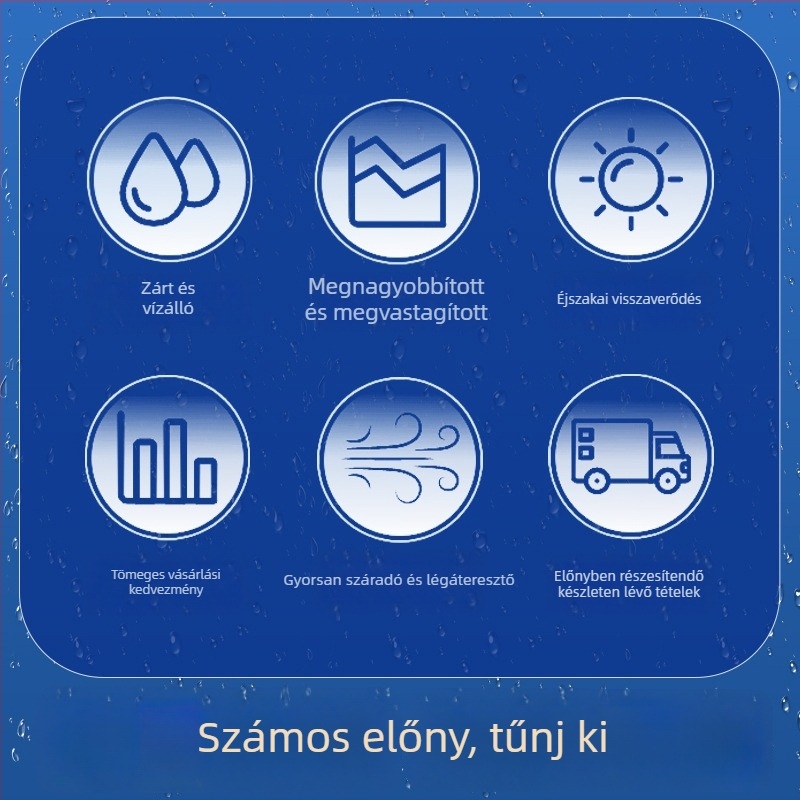 Hosszú, fényvisszaverő kötött esőkabát kültéri túrákhoz, uniszex