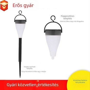 Napelemes színes gyeplámpa és függőlámpa – kétfunkciós kertdekoráció