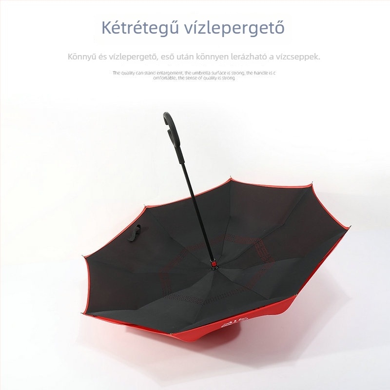 Visszafelé nyíló esernyő, kétszeres rétegű, C-típusú, kézi nyitású, összecsukható reklám esernyő logónyomtatással