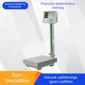 Digitális platformmérleg 100-300-500 kg, kereskedelmi elektromos mérleg, pontos mérés, méretek 30×40 cm, 40×50 cm, 45×60 cm