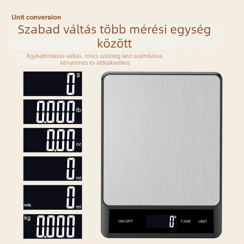 Konyhai elektronikus mérleg kereskedelmi használatra, 5 g–15 kg, modell K-26