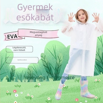 Gyerekeknek készült esőponcsó, vast EVA anyagból, könnyen hordozható