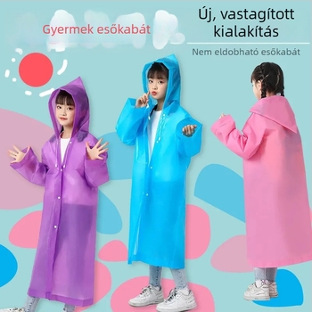 Gyerekeknek készült esőponcsó, vast EVA anyagból, könnyen hordozható