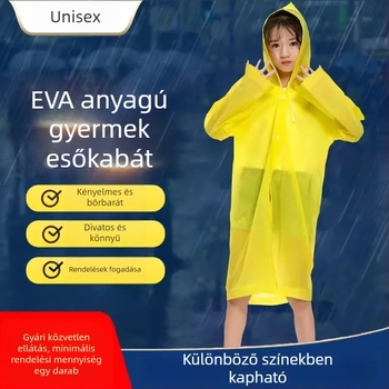 Gyerekeknek készült esőponcsó, vast EVA anyagból, könnyen hordozható