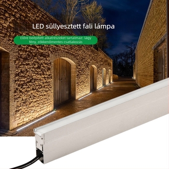 LED kültéri falfényszóró beépített alumínium házban, négyzet alakú föld alatti lámpa, 12W, RGB, 3000K meleg fehér, IP67, 24V