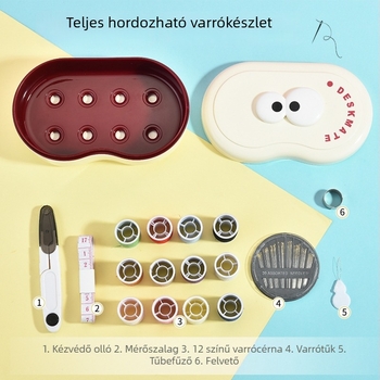 Hordozható varrótartó doboz – multifunkcionális varrókészlet otthoni használatra, tároló a kollégiumi szobában