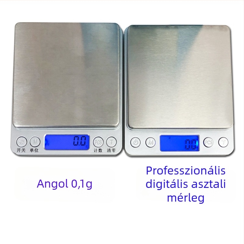 i2000 digitális konyhai mérleg dupla tálcával, rozsdamentes acél, ezüst színű, 3 kg kapacitás, hordozható ékszer mérleg