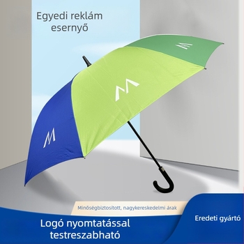 Hosszú nyelű, nagy méretű összecsukható napernyő egyedi logóval (reklámnapernyő)