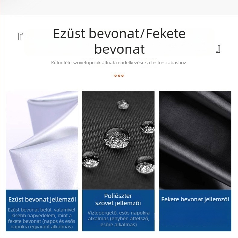 Hosszú nyelű, nagy méretű összecsukható napernyő egyedi logóval (reklámnapernyő)