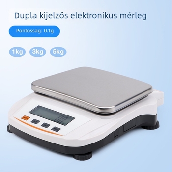 Laboratóriumi nagy pontosságú digitális mérleg, 0,1 g felbontás, többfunkciós grammás mérleg