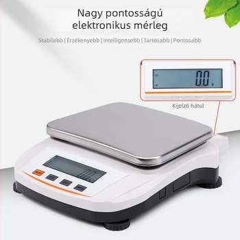 Laboratóriumi nagy pontosságú digitális mérleg, 0,1 g felbontás, többfunkciós grammás mérleg