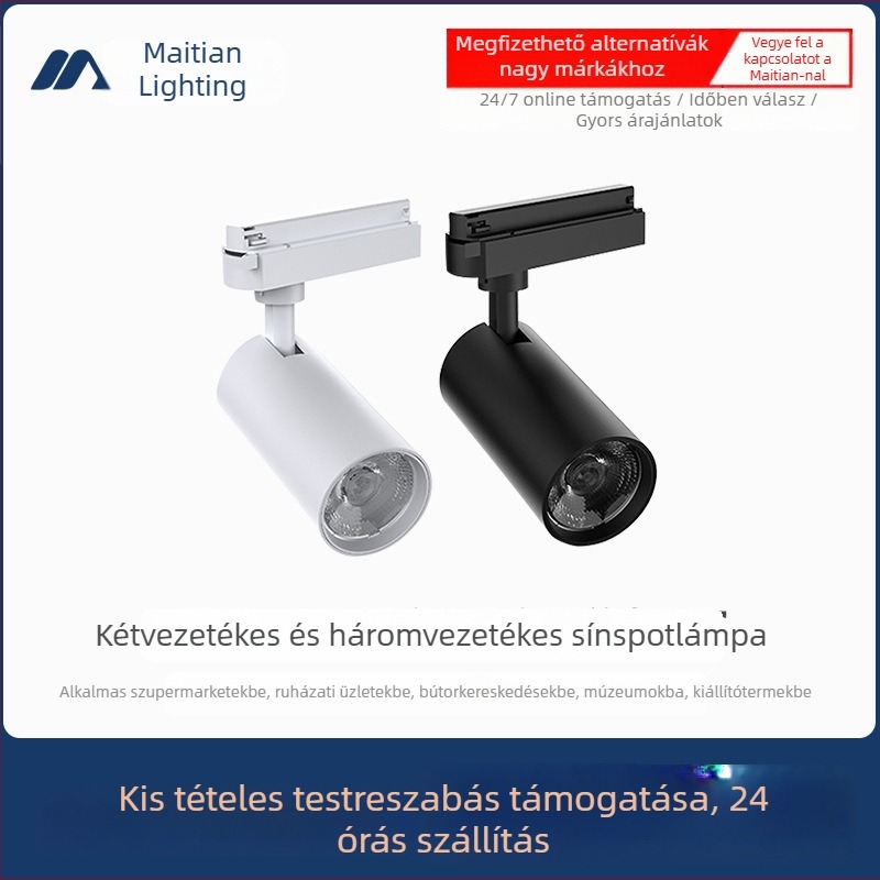 Egyedi beépített LED sínvilágító, állítható fényszög, mágneses rögzítés