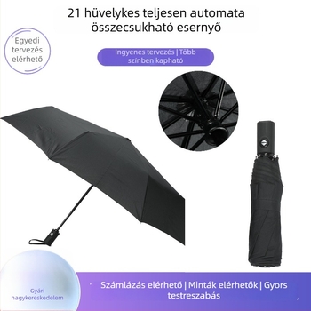 Desheng reklám esernyő, 21 hüvelyk, automatikus nyitás, UV védelem, 8 bordás háromszegmenses összecsukható esernyő