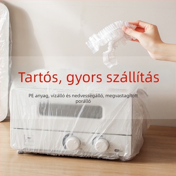 Átlátszó porvédő takaró mikrohullámú sütőhöz és rizsfőzőhöz, vastag PE anyagból, egyszer használatos