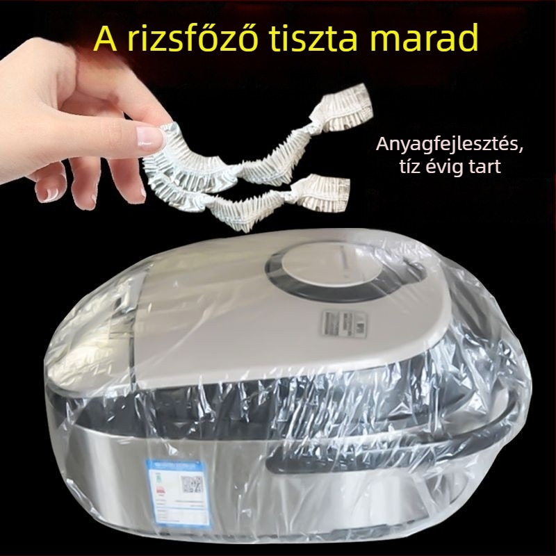 Átlátszó porvédő takaró mikrohullámú sütőhöz és rizsfőzőhöz, vastag PE anyagból, egyszer használatos