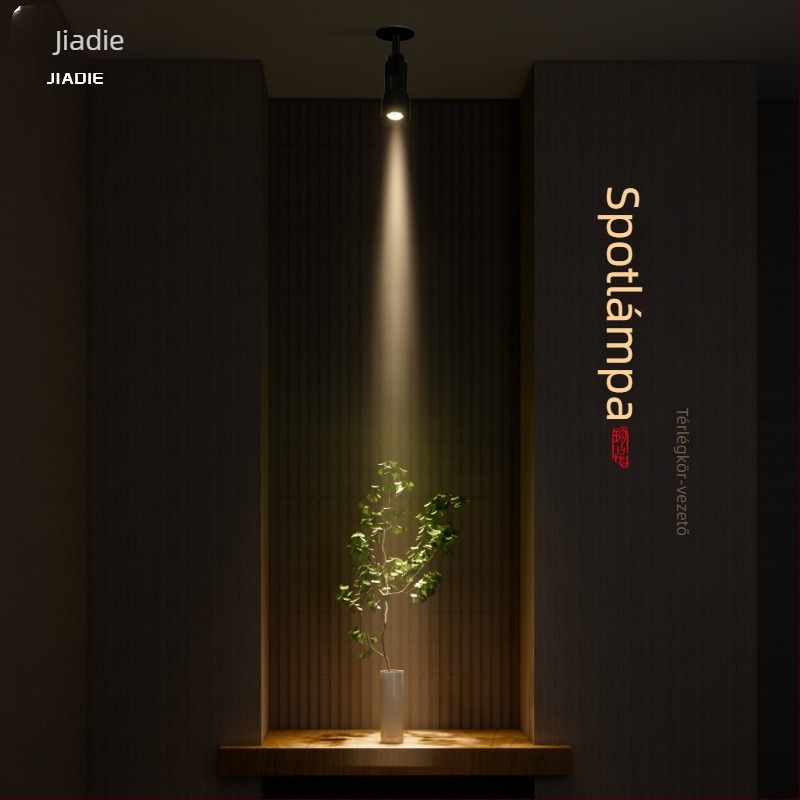 Felületre szerelt, állítható zoomos spotlámpa, keskeny sugarú LED downlight teázó, étterem bejárat és előszoba számára