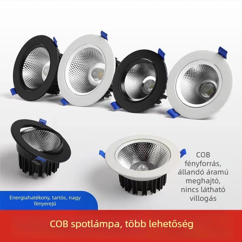 LED mennyezeti spotlámpa 5W 7W 12W anti-glare, beépített nappaliba és folyosóra