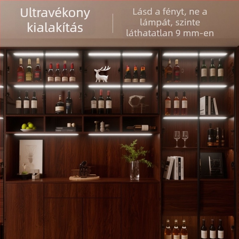 Ultra vékony, újratölthető mozgásérzékelős LED-szalag ruhásszekrényekhez, mágneses öntapadó