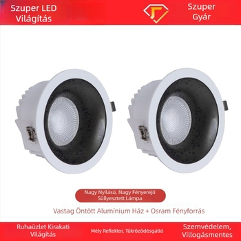Beépíthető COB LED downlight keskeny kerettel, 10–50W, 3000K