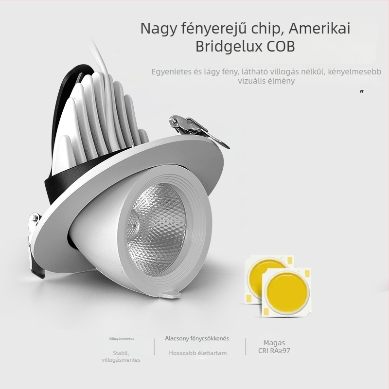 4500K beépített LED‑spotlámpa elefántcső dizájnnal, CRI 97, állítható szög ruhakiállításokra és menyasszonyi ruhákhoz