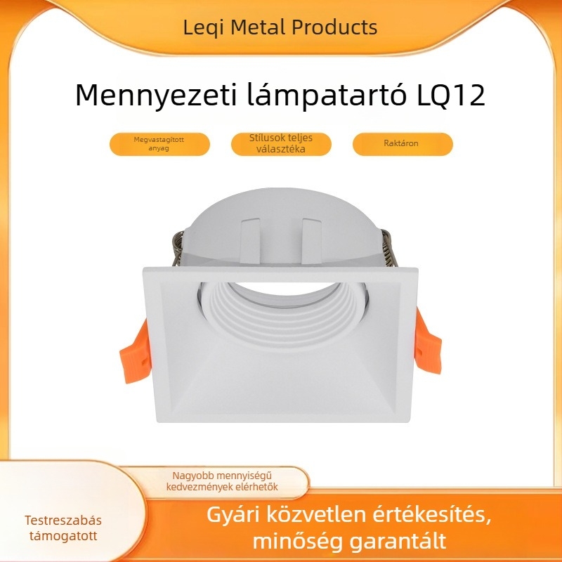LED beépített mennyezeti lámpa, négyszögletes downlight, alumínium ház, 220V, 3000K/4000K/6000K, CRI ≥90, méretek 100×50 mm, Ø83 mm nyílás