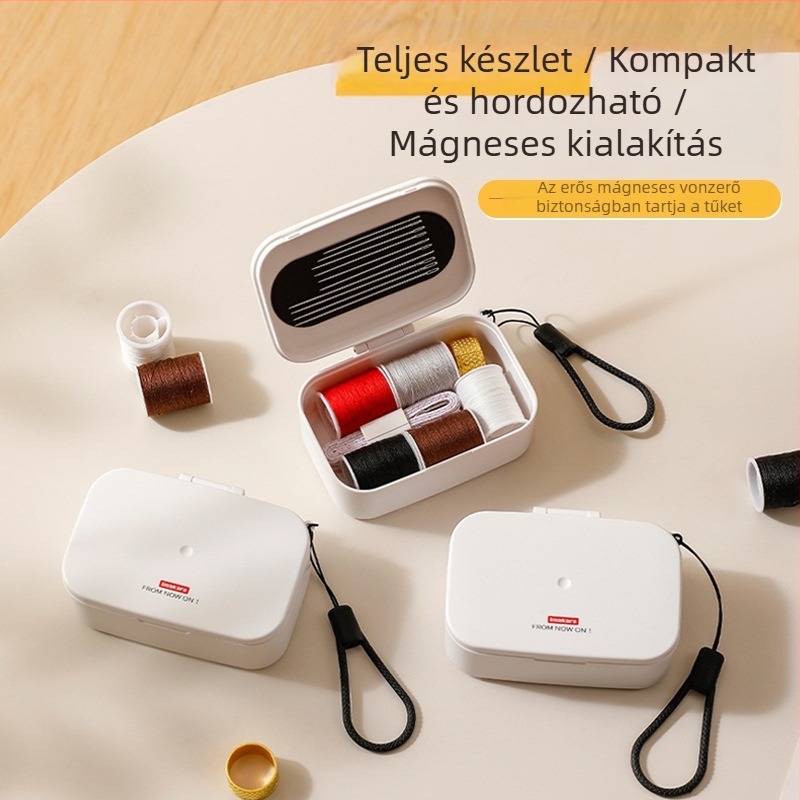 Mágneses varródoboz, hordozható varrókészlet, kiváló minőségű tűkkel és cérnákkal kézi varráshoz, utazáshoz, kollégiumi szobában vagy otthoni használatra