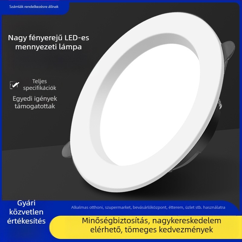 Energiatakarékos LED beépített mennyezeti lámpa — átmérő 2.5in/3.5in/4in/6in, teljesítmény 5W/9W/12W/18W, kivágott spot
