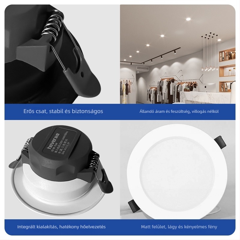 Energiatakarékos LED beépített mennyezeti lámpa — átmérő 2.5in/3.5in/4in/6in, teljesítmény 5W/9W/12W/18W, kivágott spot