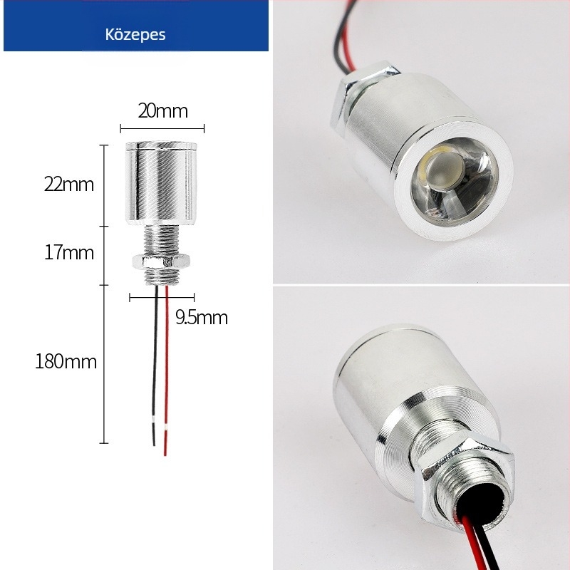 LED mini spotlámpa alacsony feszültséggel (12V/24V), melegfehér fény, alumínium ház, helyi megvilágítás