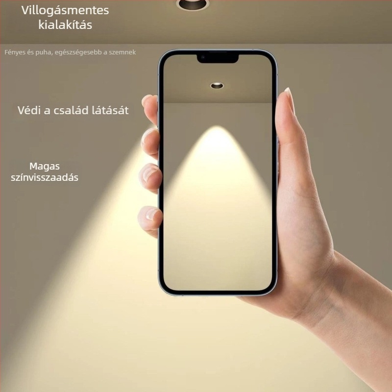 Ultra-szűk keretű beépített LED spotlámpa, mély kupol alakú testtel, anti-glare, teljes spektrumú nappali világítás