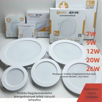 LED mennyezeti lámpa - Silver Lida, beépített downlight, sík panel a nappalihoz